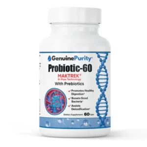 Probiotic-60 supplement bottle for digestive and immune wellness support