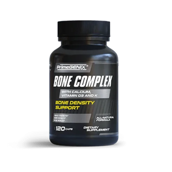 PrimeGENIX Bone Complex supplement bottle for bone density and mobility support